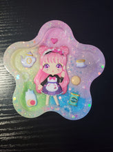 Load image into Gallery viewer, Kawaii Rainbow Maid Tea Time Anime Girl Resin Coaster
